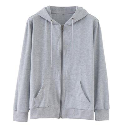 Sudadera con capucha y cremallera casual para hombre de primavera: Corte Holgado, Manga Larga, Chaqueta para Parejas