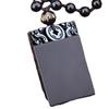 Obsidian Peace and Safety Amulet Jade Pendant Charm for DIY Bracelet