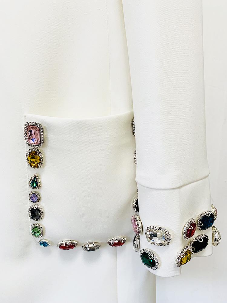 High-End Strass- und Edelstein-Perlen-Langarmkleid - Mode Frühjahr 2026