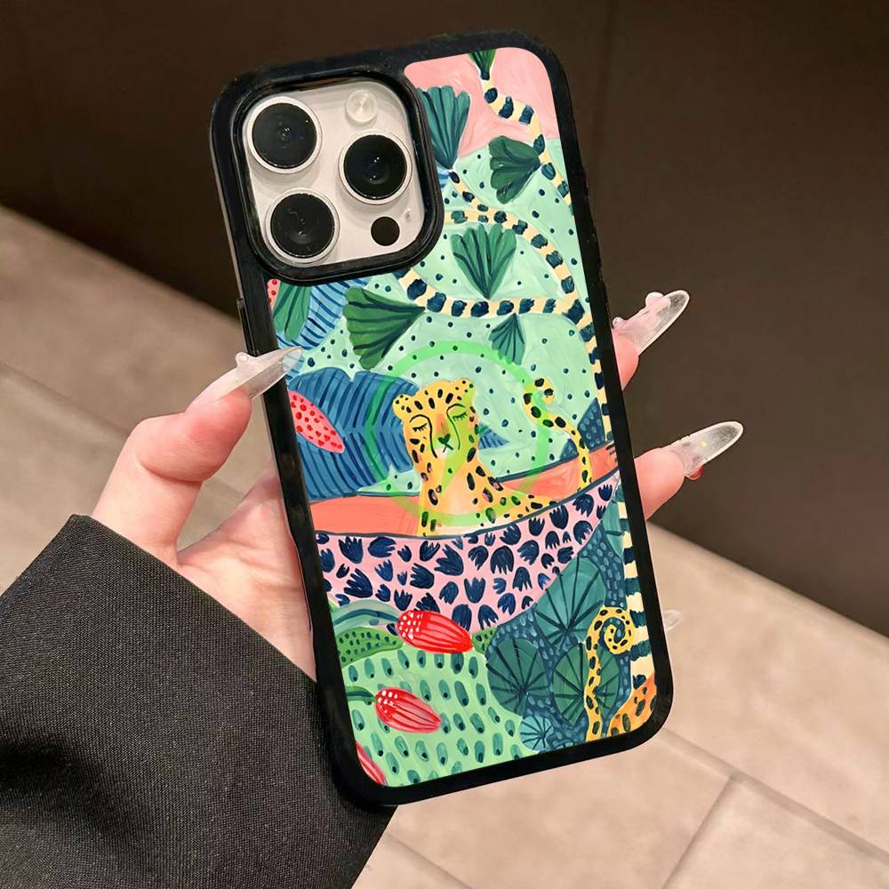 

Colorful Abstract Tiger Leopard Snake Magnetic Matte Phone Case For IPhone 16 17 15 14 13 12 11 For Magsafe Wireless Charge iPhone 17 Air