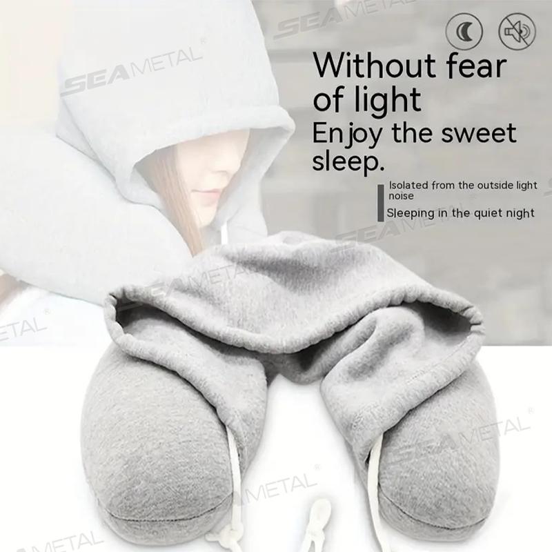 SEAMETAL Car U-shaped Pillow Rear Seat Sleeping Pillow Comfortable Neck Pillows With Hat Shield Privacy Protector Long Trip Rest
