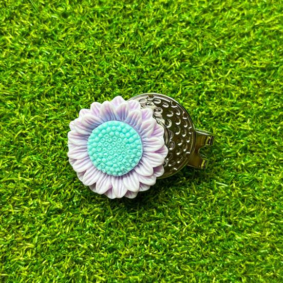 Magnetic Golf Ball Marker with Hat Clip Sunflower Shape Magnet Ball Marker Cap Clip Set for Men Women Golfers Bags Belts Visors Accessories