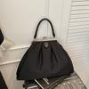 Fashion Pleated Cloud Shoulder Bag, Russian Exquisite Clip Bag Top Handle Bag Designer Handbag Casual Versatile Large Backpack