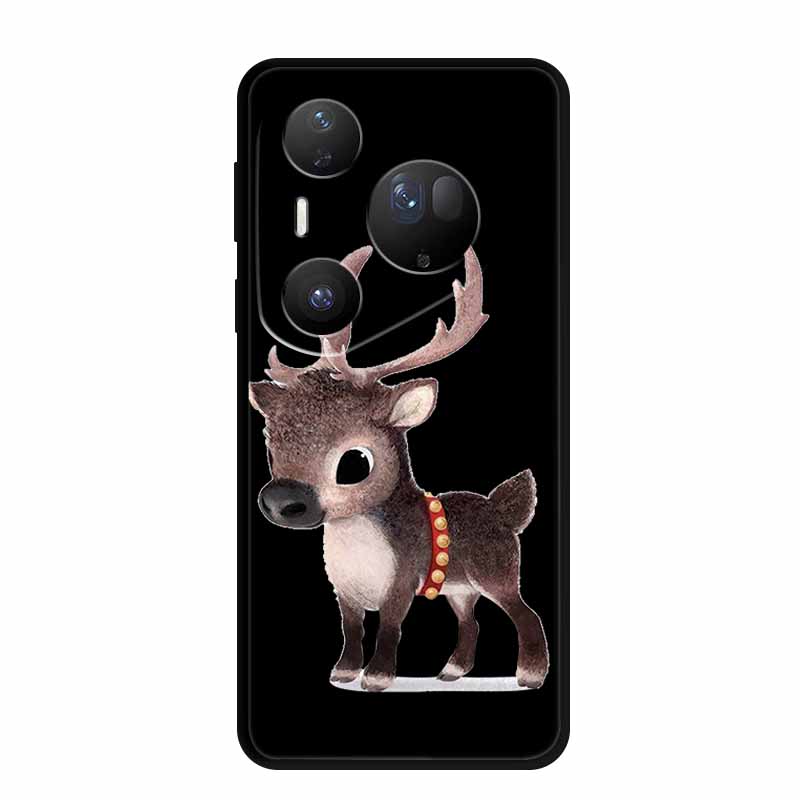 For Huawei Pura 80 Ultra 5G Case Coque Cartoon Cat Painted Black Silicone Soft Back Cover For Huawei Pura 80 Ultra Cases Shells