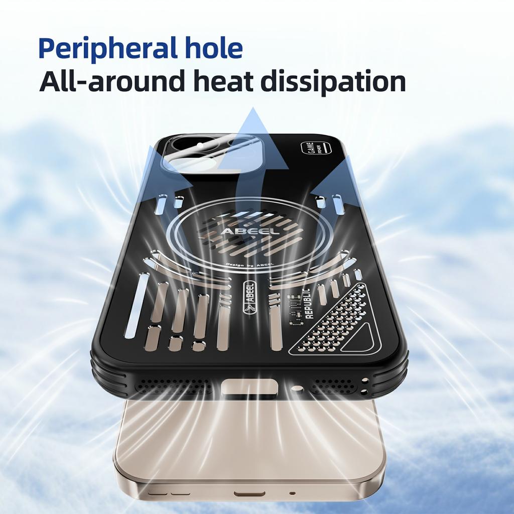 ABEEL For Oppo Reno15 Pro 5G (Global)/Reno15 5G (China) Magnetic Case Aluminium Alloy + PC + TPU Hollow Heat Dissipation Phone Cover