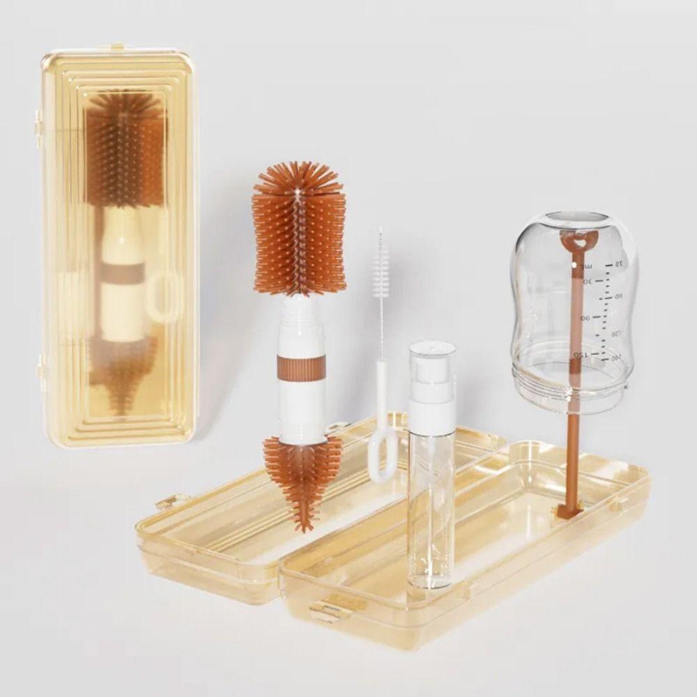 Portable Bottle Cleaning Brush Set Compact Bottle Brush Set Milk Bottle Brush Kit  Lid Cleaning