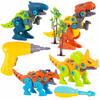 Klocki Konstrukcyjne Dinozaury Do Skręcania 4w1 Zestaw z Wkrętarką Walizką