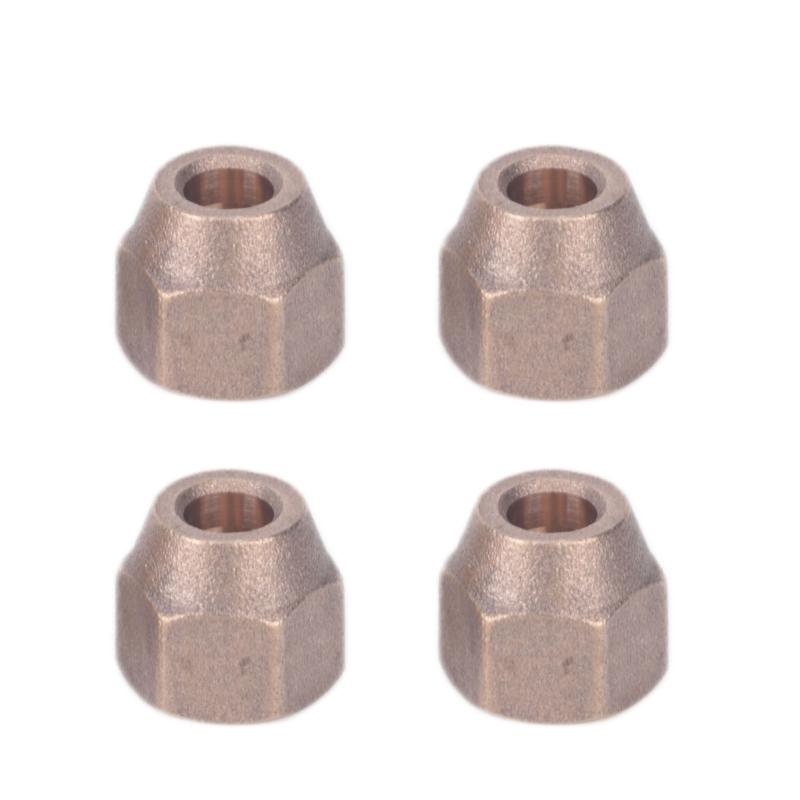 Brass Tube Nut for Car Air-Conditioning Line Service, Six-Sided 4 Pack Fitting for Vehicle and Motorcycle Use Work