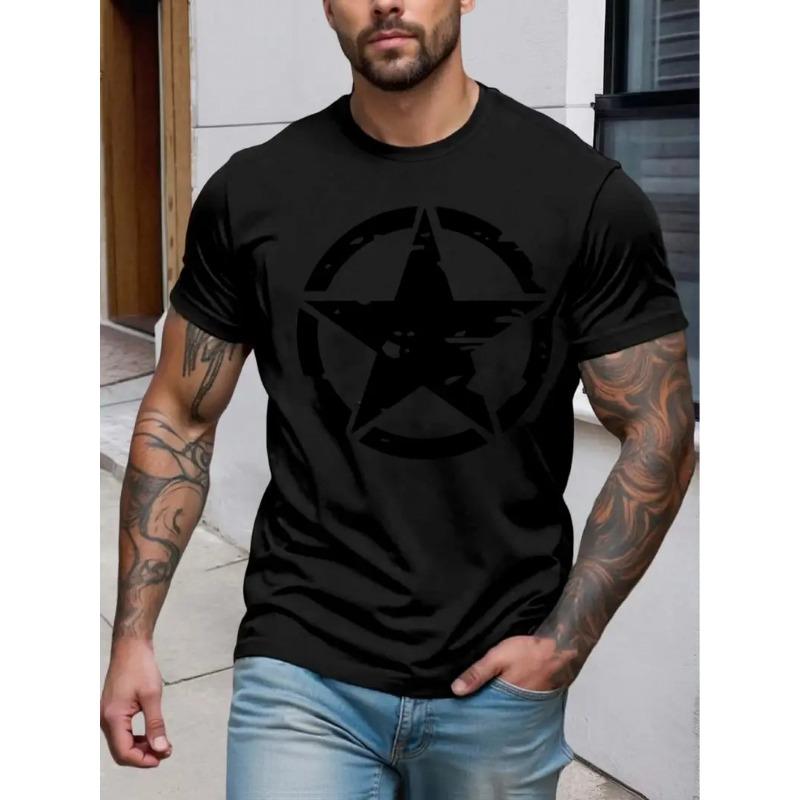 Men's Crew Neck Pullover Short Sleeve T-Shirt, Simple and Stylish, Comfortable and Breathable, Casual Sport , Fashionable