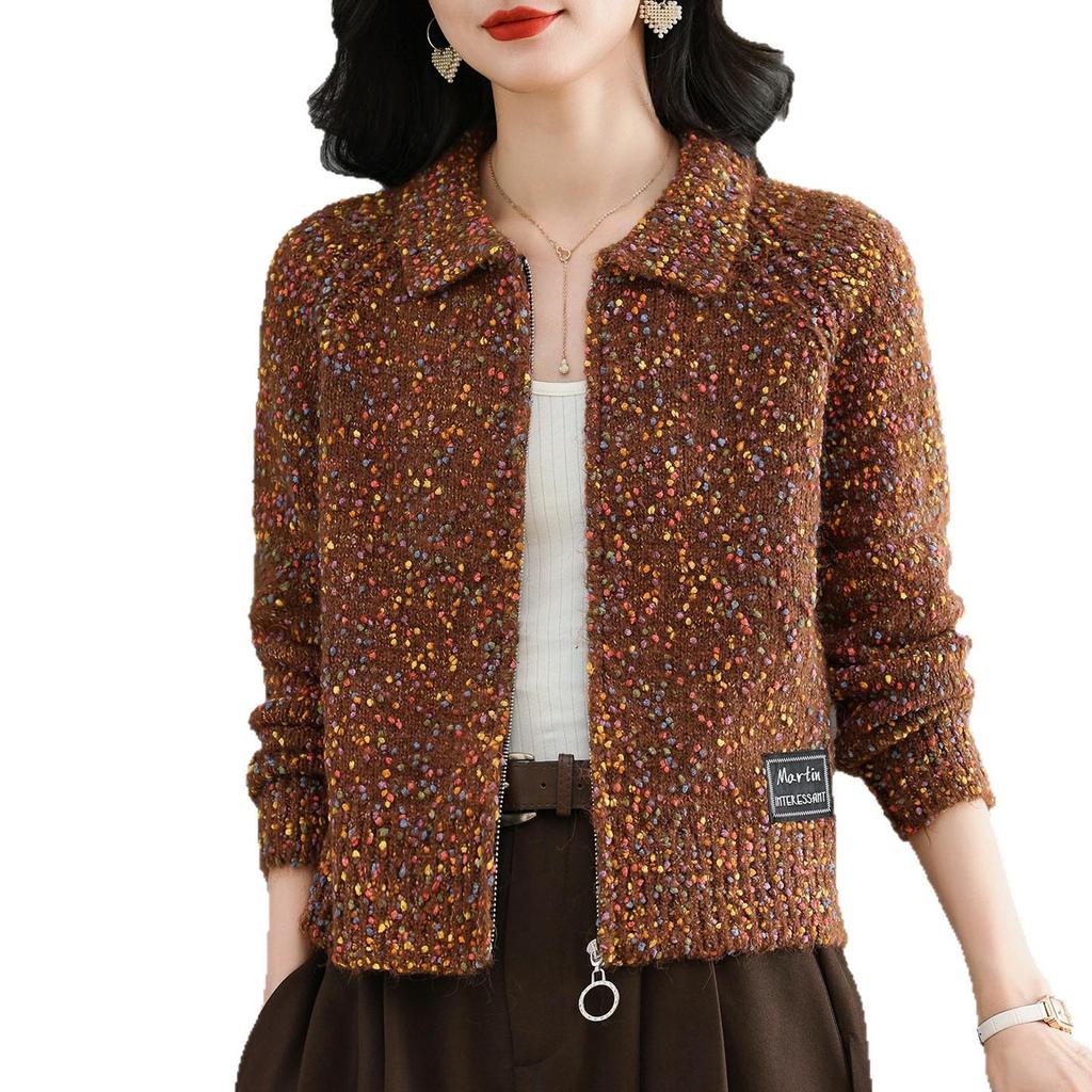 Damen Strickpullover-Mantel mit Kapuze und hoch tailliertem Rock - Herbst/Winter Vielseitiger Stil