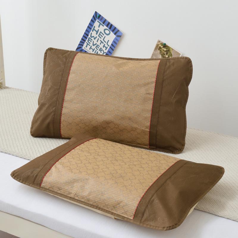 

2024 Double-Sided Bamboo Ice Vine Cool Mat: Foldable Summer Grass Mat for Single/Double Person 48×74cm Pillow Cover (Pair)