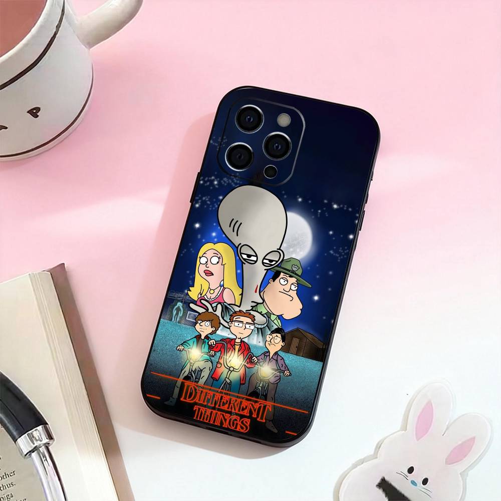 Cartoon A-American Dad Phone Case Silicone Soft For IPhone 17,16,15,14,13,12,11,XS,Plus Pro Max