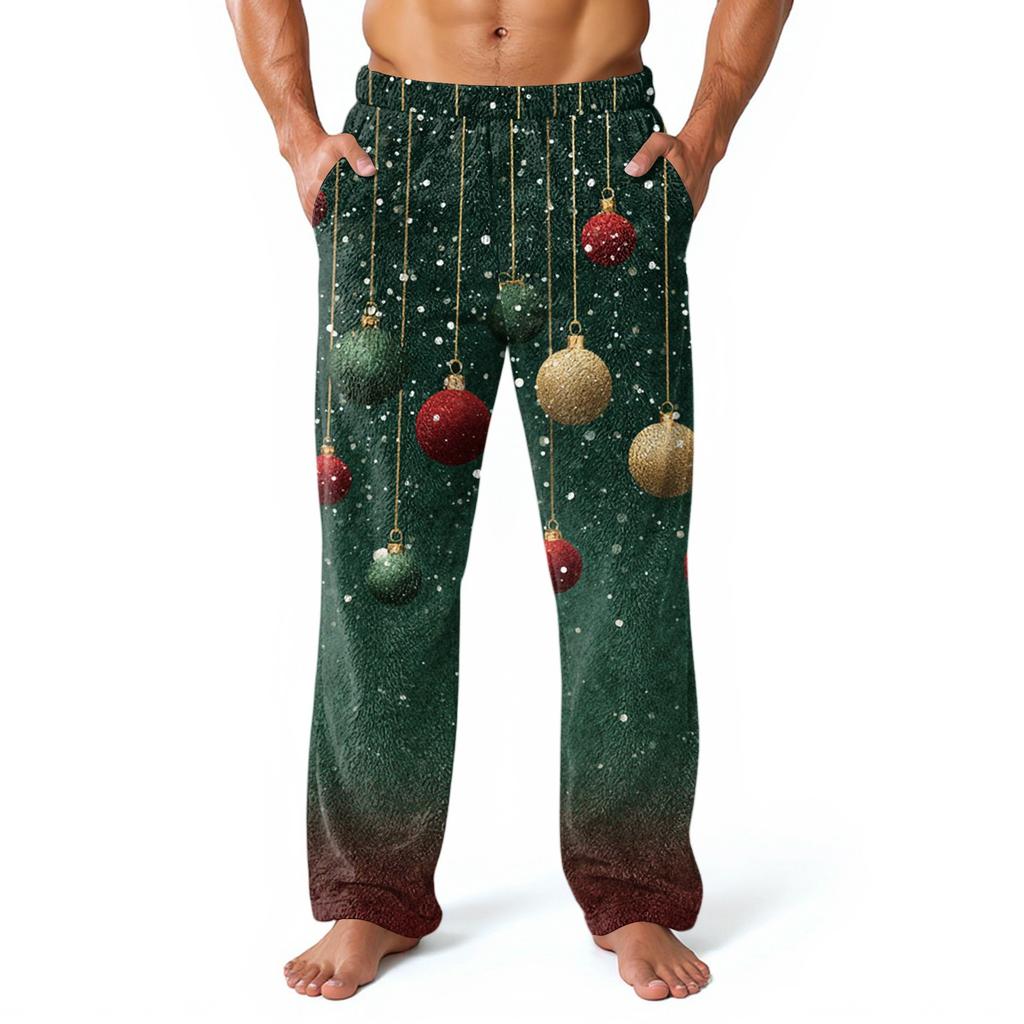 Men's Allover Printed Home Pants Sleeping Pajama Pants Long Pants Pajama Pants