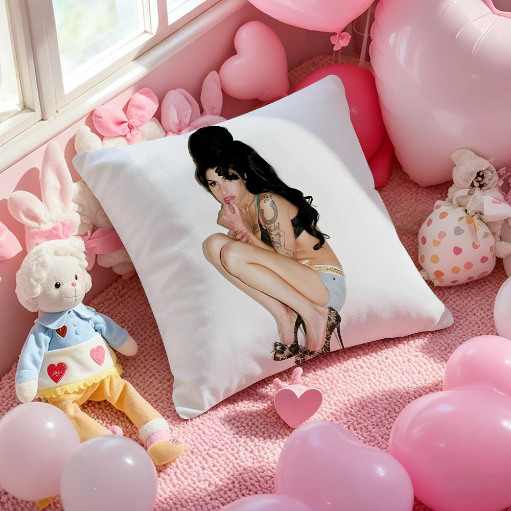 Singer Star A-Amy Winehouse Cushion Cover Pattern Printed Pillowcase for Living Room Sofa Cushion Cover & Bedroom Decor