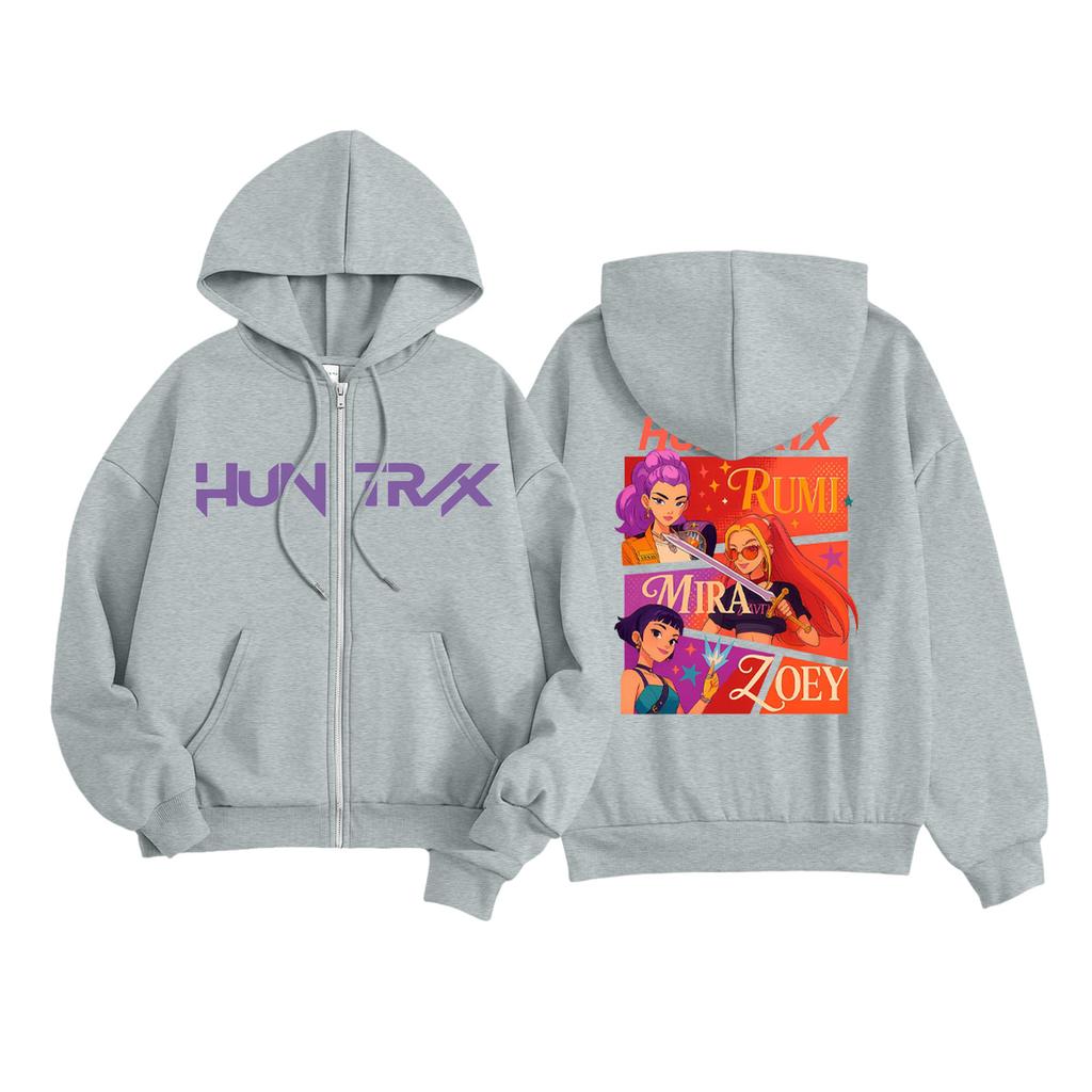 Kids Fashion Women's Lightweight Long Sleeve Zipper Hoodie Printed Hoodie With Pockets