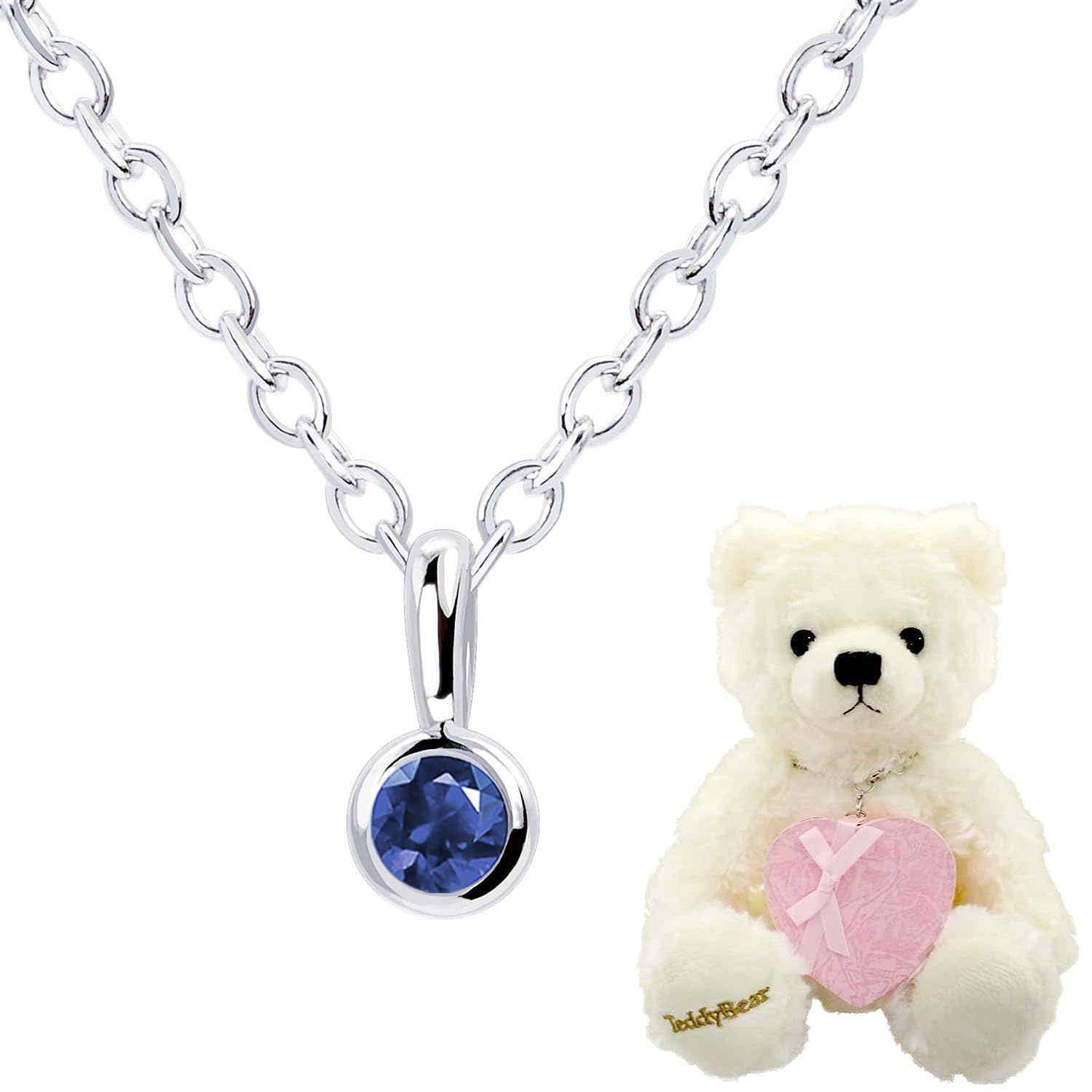 

Necklace Single Fukurin Diamond Silver Pearl White Teddy Bear Set September Birthstone Sapphire [Sears] Women s 13930-s-tdt-01-w-09