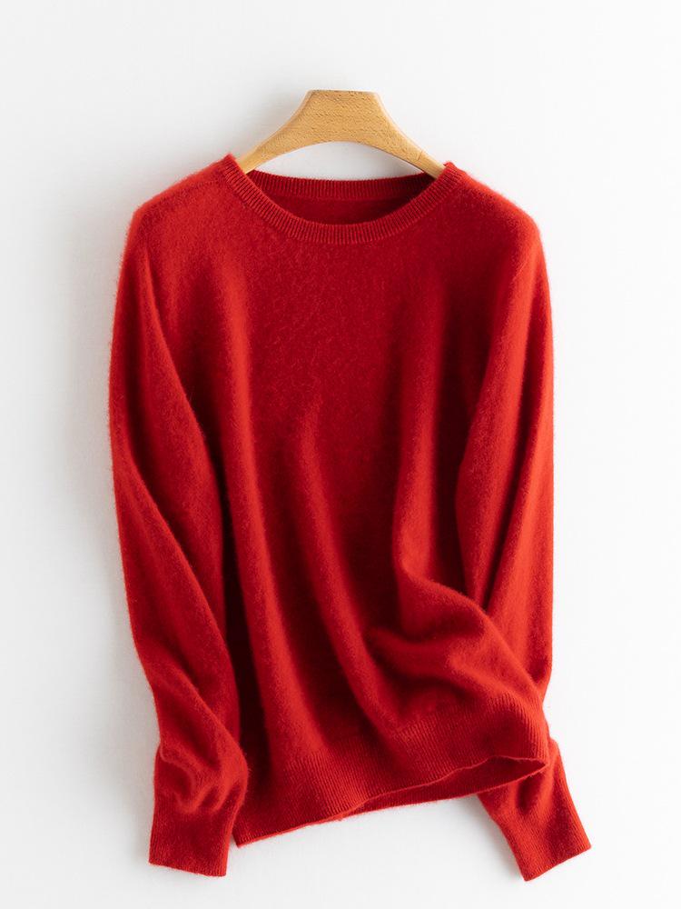 Women's Pure Cashmere Loose Round Neck Sweater - Autumn/Winter 2023 Base Layer Pullover