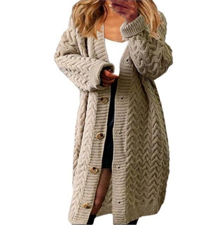 Autumn Winter Women Knitted Cardigan Sweater Jumper Casual Loose Pocket Female Coat Tops Full Sleeve Lady