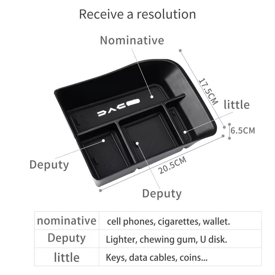 For Dacia Spring for Renault Kwid E-Tech 2025-2025 Center Console Armrest Storage Box Organizer Tray  Car Accessories