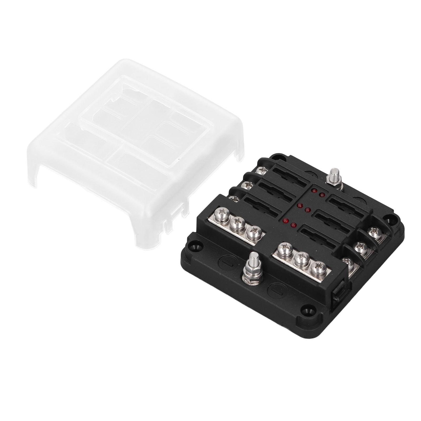 

6 Way Box, LED Display, 32V Carrier for Car, Boat, Truck, with Waterproof Cover, 100A Highest Input Current