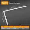 1m Stainless Steel & Aluminum Alloy Ruler, 50cm Measuring Tool, 15/20/30 Thickened Steel Plate, Straight Square Design