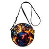 Fußball-Print Damen Runde Crossbody-Tasche Vintage Kreis Umhängetasche Verstellbarer Riemen Reise Umhängetasche Geschenk
