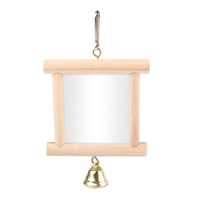 Bird Mirror Reflective Toy Small Bells Mirror Toy Reflective Parrot Training Toy 1