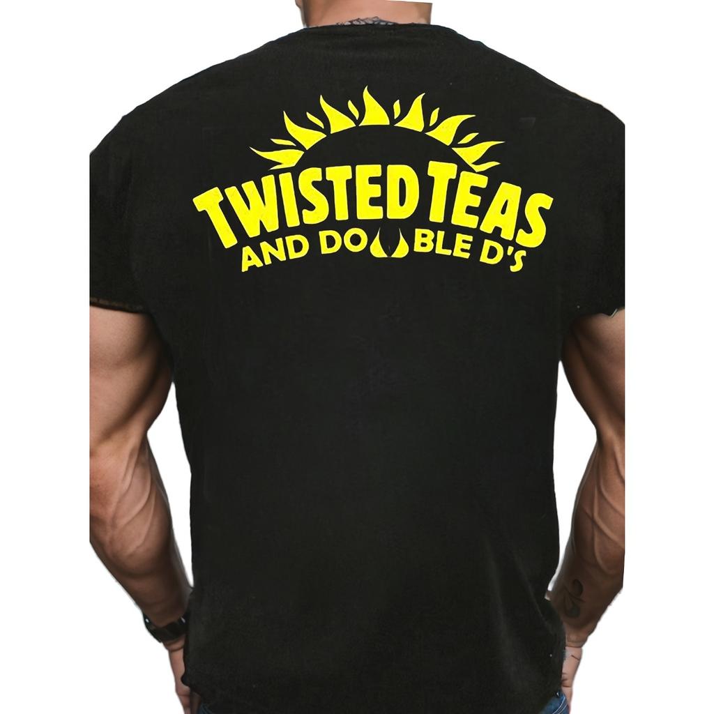 Beidseitiges Twisted Teas und Double D's Grafik-T-Shirt Ver2 Schwarze Farbe Unisex-Passform für Männer und Frauen Kostenloser Versand