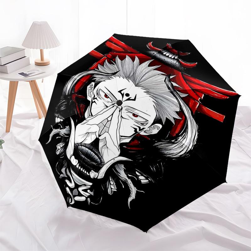 

1pc Jujutsu Kaisen Satoru Gojo Inspired Umbrella - Automatic Opening Folding Design, 8-Bone Iron Frame, Outdoor, Perfect Gift for Fans, Travelers, Dai