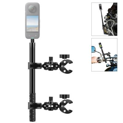 PULUZ Bike Handlebar Mount Kit with Dual Head Clamp and 150cm Invisible Selfie Stick for Insta360 X and RS Action for Live and POV Photography X5, X4,