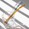 Reusable Colorful Glass Clear Bar Tools Party Supplies Drinking Straw Christmas Decoration