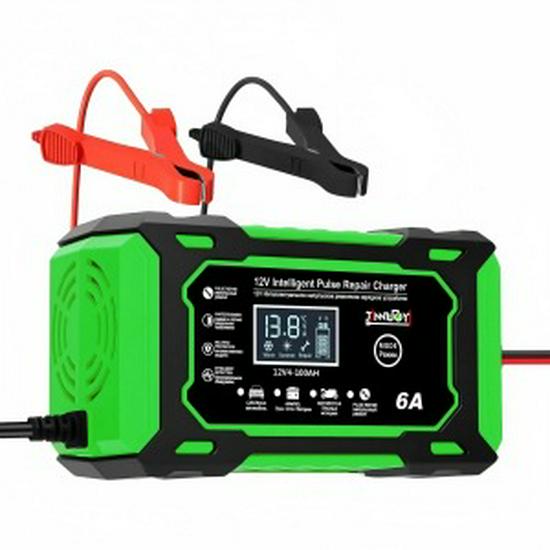 12V 6A Smart Pulse Repair Charger for Car & Motorcycle Lead-Acid Batteries