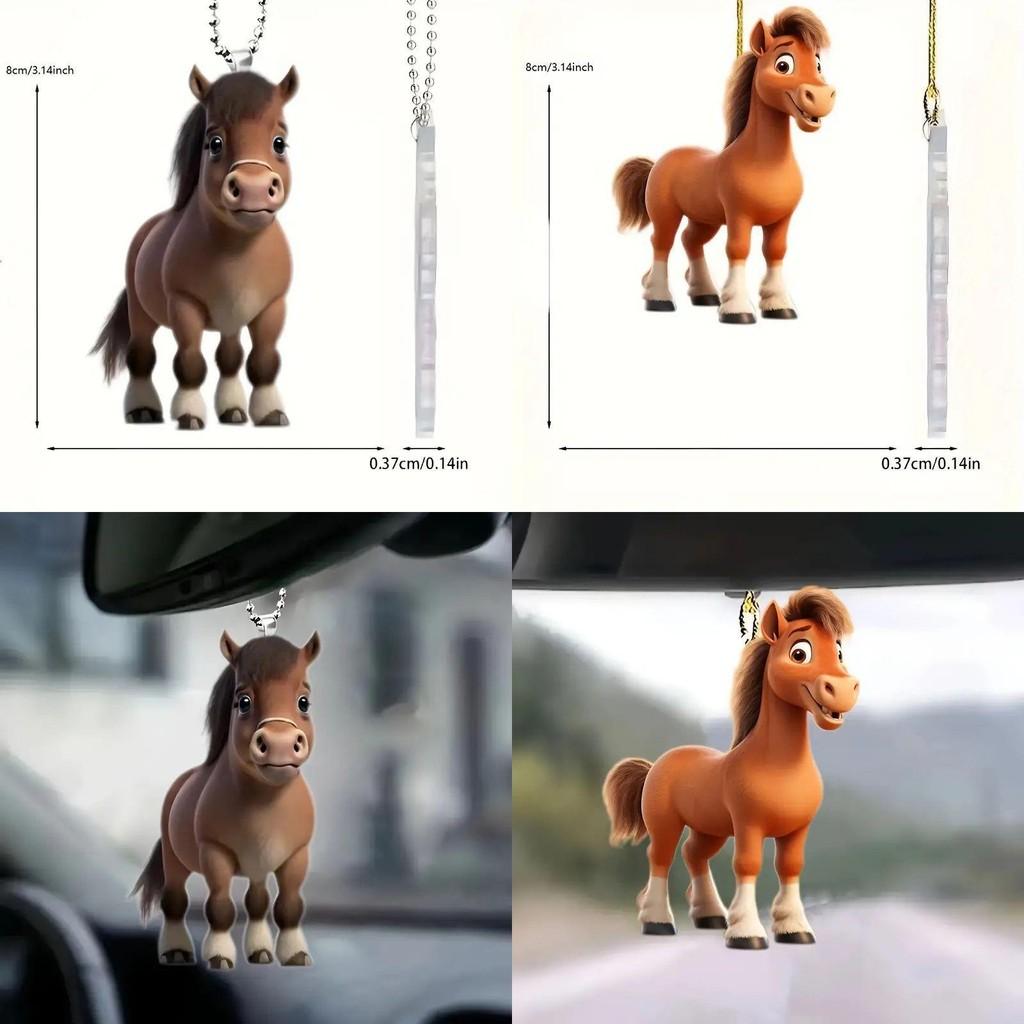 Eyecatching Acrylic Cartoon Car Pendant For Stylish Interior Decoration