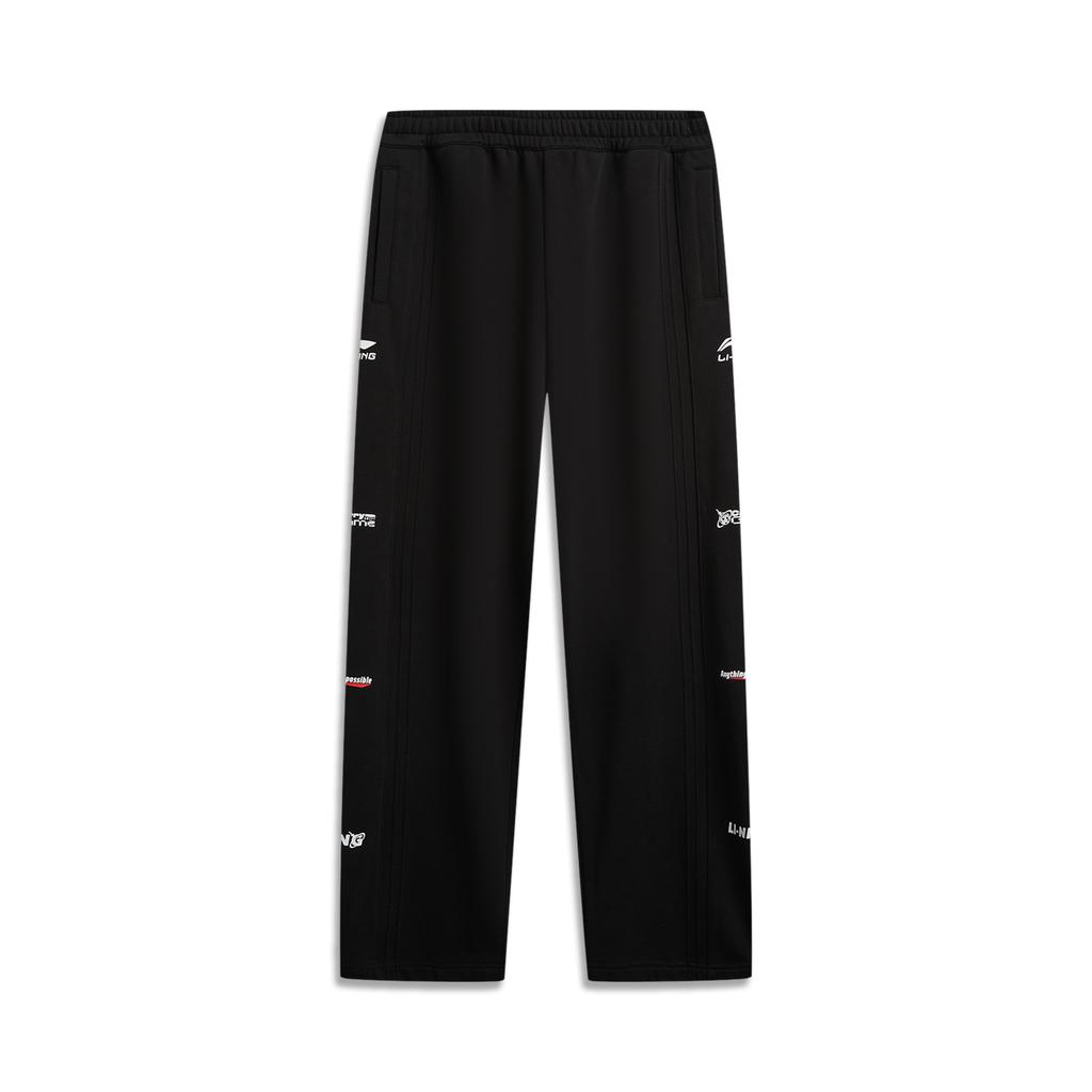 Li Ning × League Of Legends Collaboration Sports Lifestyle Series Soft Simple Versatile Loose Casual Pants Men bottoms Black AKLW085-2