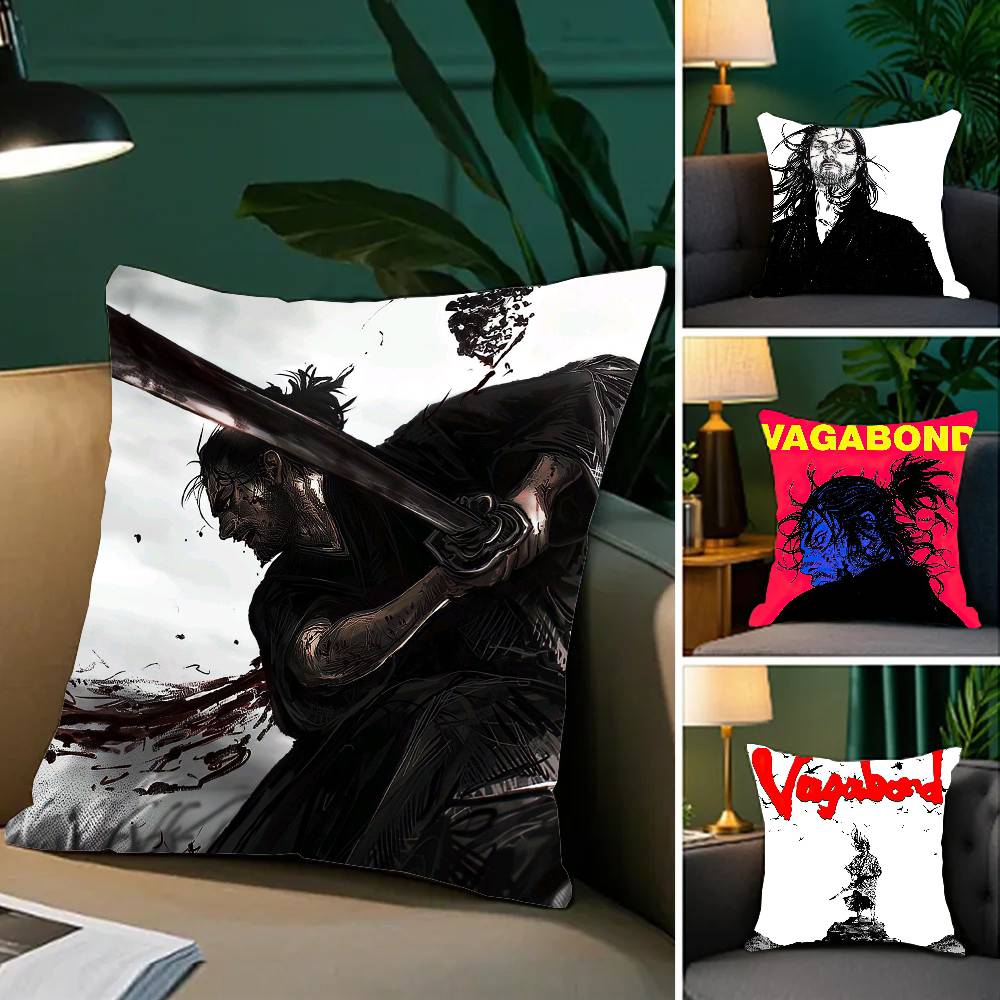V-Vagabond Classic Manga Pillow Case Fashion Square Pillowcase Bedroom Sofa Room Ins Decoration Leisure