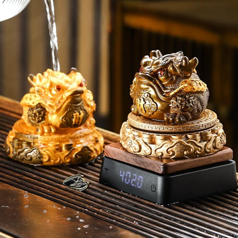 Rotierendes Golden Toad Tee-Haustier, Hochtemperatur-Wasser, Farbwechsel, Heimdekoration, Desktop-Ornamente, Kung-Fu-Tee-Zubehör