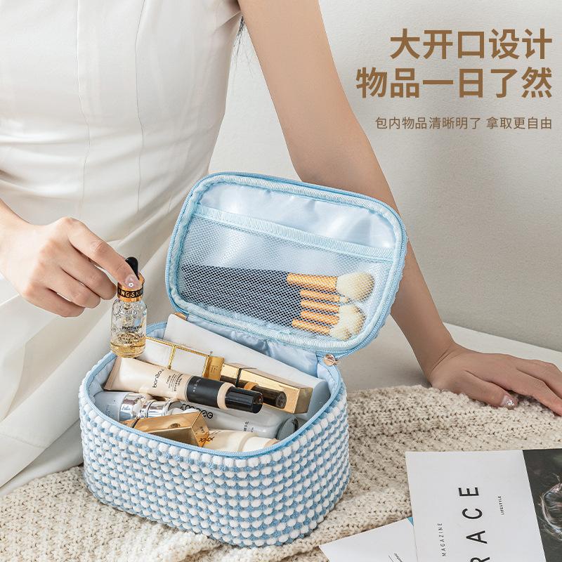 Corduroy Cosmetic Bag Travel Portable Lipstick Bag Organizer Handheld Washable Cosmetic Bag