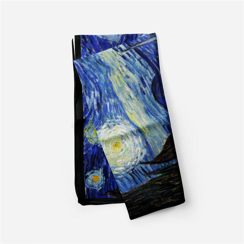Starry Sky Oil Painting Print Square Scarf