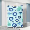 Cozy Blue Circular Pattern Fleece Blanket - Soft Breathable Polyester, High-Definition Digital Print, All-Season Machine