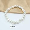 4-10mm Beige Imitation Pearl Beads Free Adjust 18cm Girth Elastic Bracelet for Women Various Sizes Wedding Gift