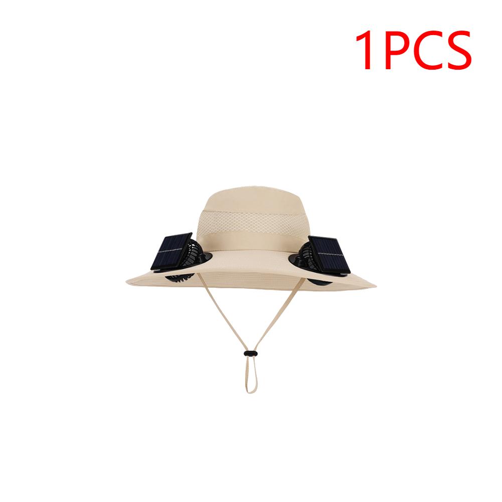 Wide Brim Solar Fan Hat Detachable Solar-Powered Fan UV Resistant Summer Outdoor Hiking Fishing Sun Hat Portable Chargeable Caps