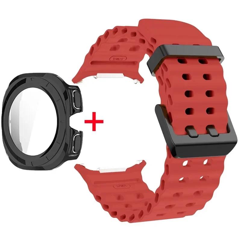 

Tempered Glass Cover +Strap For Samsung Galaxy Watch Ultra 47mm Silicone Strap For Galaxy Watch Ultra 47mm Band Protector Case Galaxy Ultra 47mm