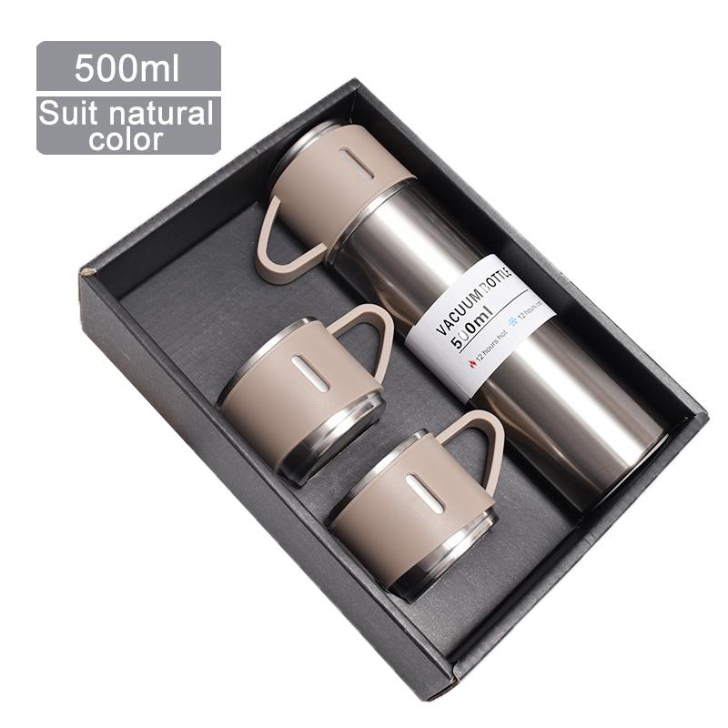500ml Vacuum Insulated Cup Business Creative Straight Cup Portable Outdoor Sports Large-capacity Portable Cup Set