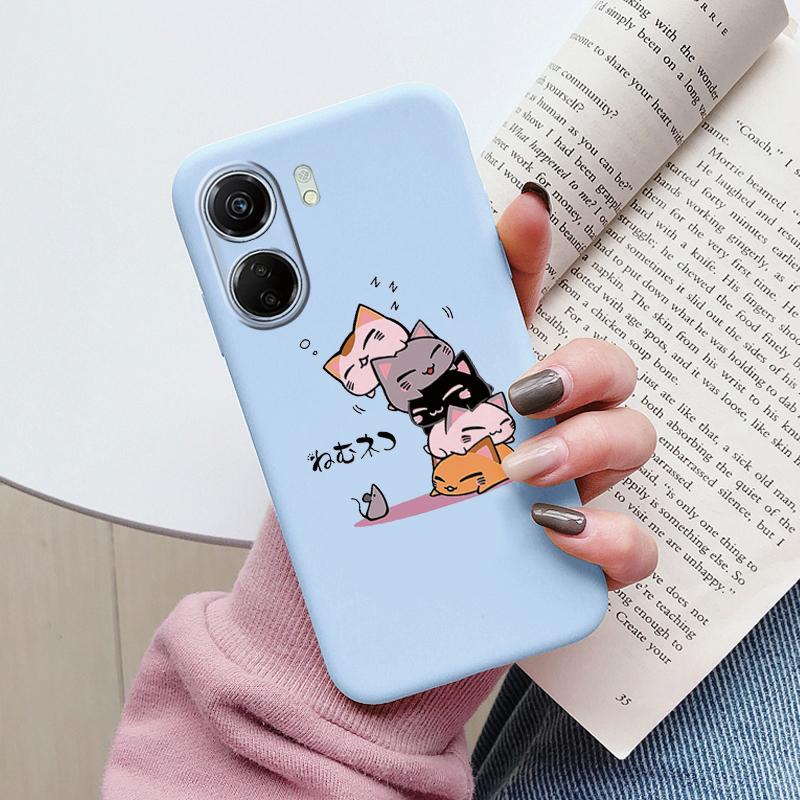 For Poco C65 Phone Case Silicone Soft TPU Protective Soft Cat Coque Para Fundas For Xiaomi Poco C65 Capa Little Dinosaur Shell