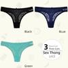 Low-Middle Waist Ladies Thong Panties, Non-marking Comfortable Breathable Women's T Pants Lace Sexy Women's Panties