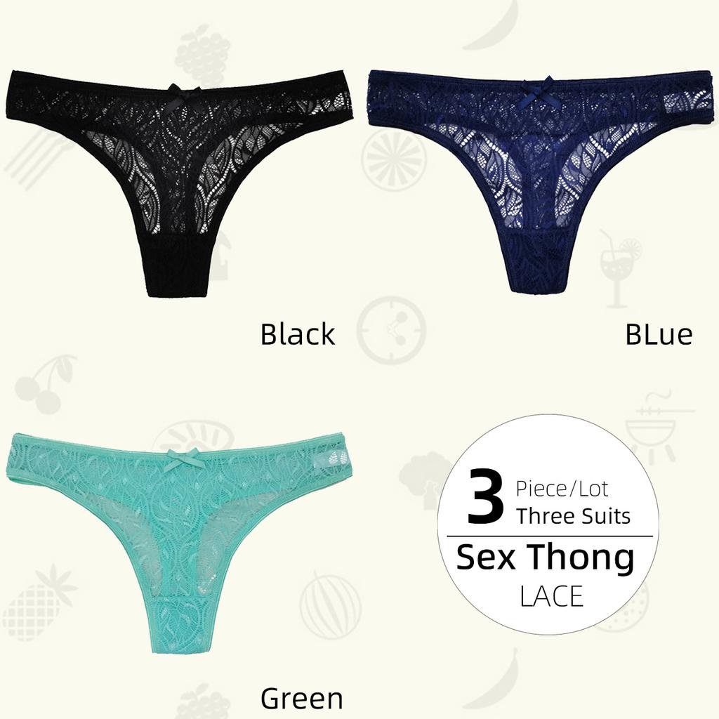 Low-Middle Waist Ladies Thong Panties, Non-marking Comfortable Breathable Women's T Pants Lace Sexy Women's Panties