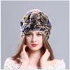 Russian Rex Rabbit Fur Hat Hand Made Knitted Beanies Soft Snow Hats