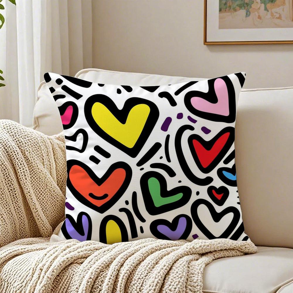 Sweet Iove Family Companionship Gift Cushion Cover Pillowcase Antidustmite Living Room Sofa Decor Cushion Room