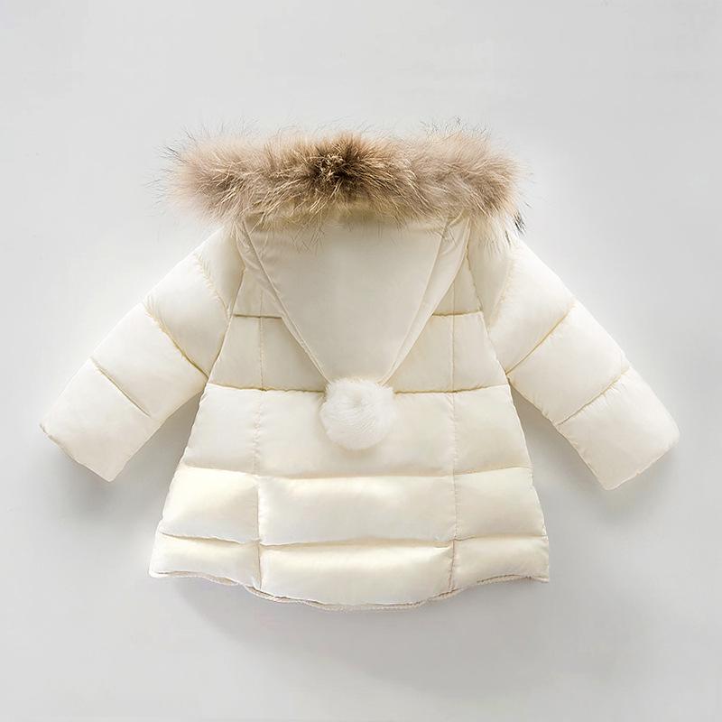 Infant Cotton-Padded Jacket with Fur Collar for 1-2 Year Olds