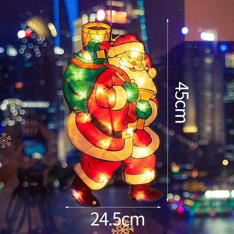 Christmas Decorations Scene Layout Festive Atmosphere Decoration Creative Window Stickers Glass Door Window Luminous Pendants